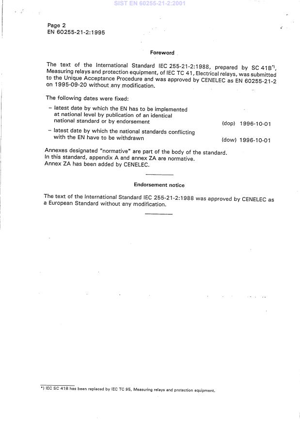 EN 60255-21-2:1995 EN 60255-21-2:2001 - Page 4 preview