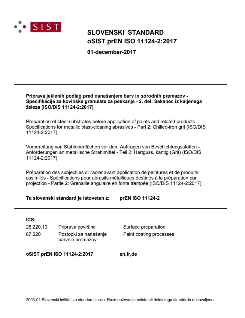 prEN ISO 11124-2:2017