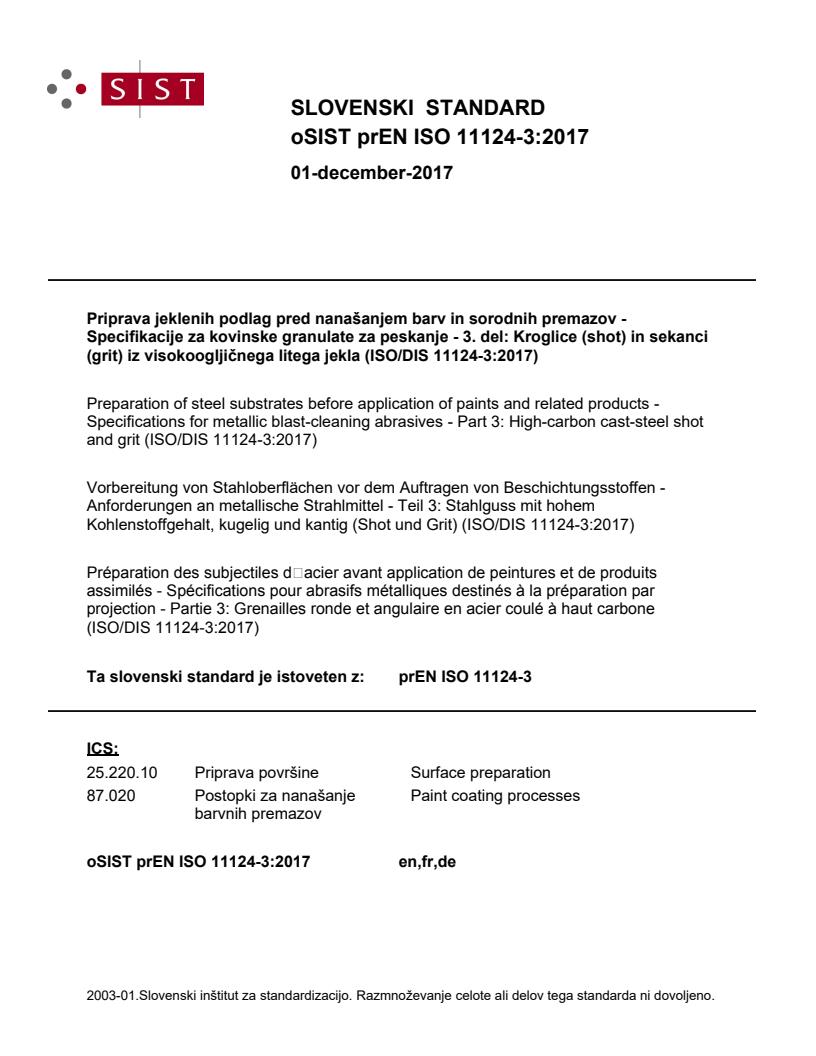 prEN ISO 11124-3:2017