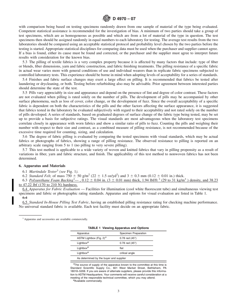 REDLINE ASTM D4970-07 - Standard Test Method for  Pilling Resistance and Other Related Surface Changes of Textile Fabrics: Martindale Tester