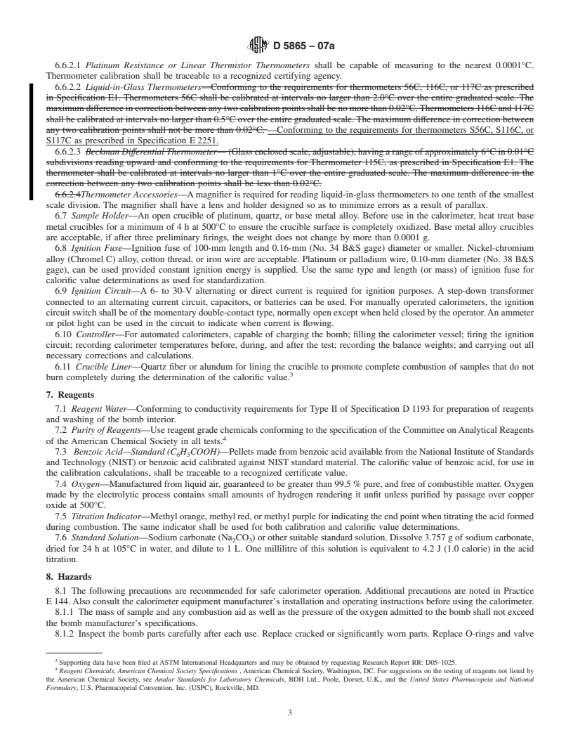 REDLINE ASTM D5865-07a - Standard Test Method for  Gross Calorific Value of Coal and Coke