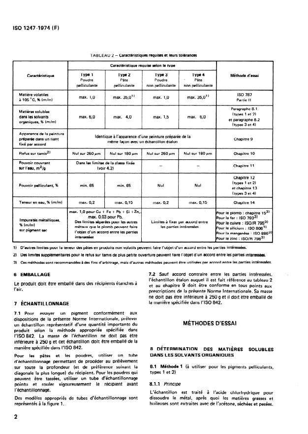 ISO 1247:1974 ISO 1247:1974 - Pigments d'aluminium pour peintures - Page 4 preview