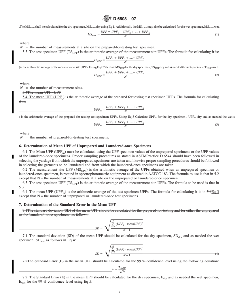 REDLINE ASTM D6603-07 - Standard Guide for Labeling of UV-Protective Textiles