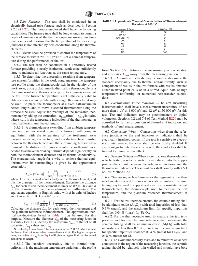 ASTM E601-07a - Standard Test Method for  Measuring Electromotive Force (emf) Stability of Base-Metal Thermoelement    Materials with Time in Air