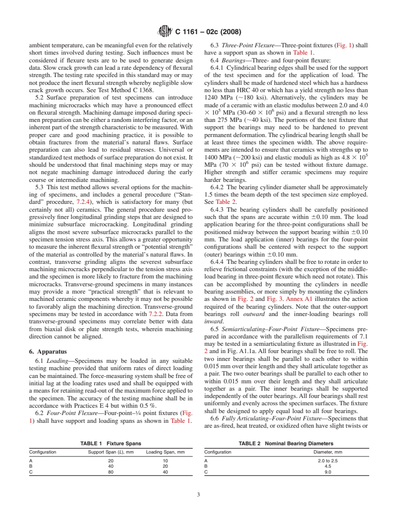 ASTM C1161-02c(2008) - Standard Test Method for Flexural Strength of Advanced Ceramics at Ambient Temperature