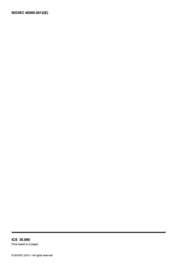 ISO/IEC 40500:2012 ISO/IEC 40500:2012 - Information technology -- W3C Web Content Accessibility Guidelines (WCAG) 2.0 - Page 4 preview