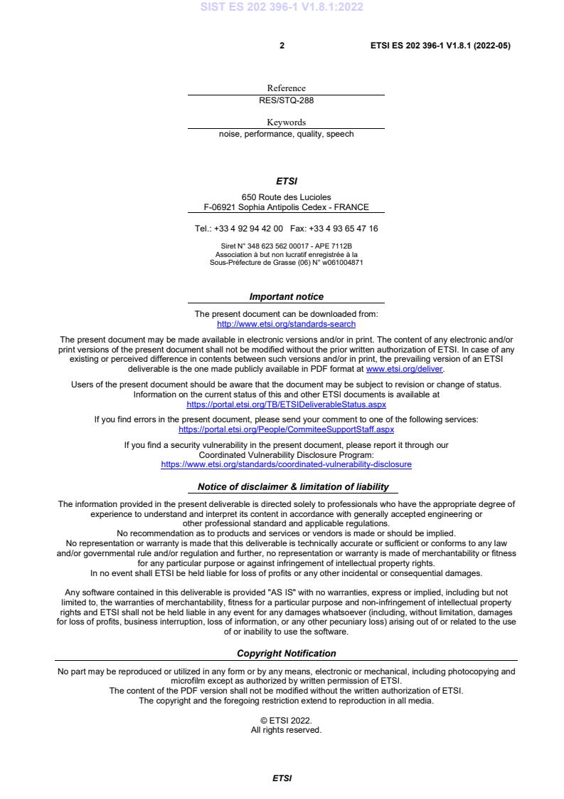 SIST ES 202 396-1 V1.8.1:2022 SIST ES 202 396-1 V1.8.1:2022 - Page 4 preview