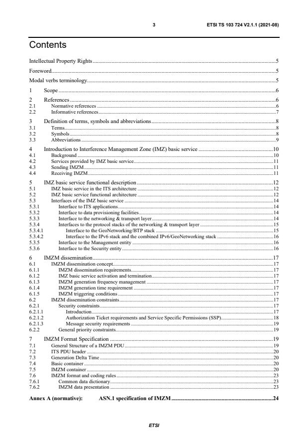 ETSI TS 103 724 V2.1.1 (2021-08) - Intelligent Transport Systems (ITS); Facilities layer function; Interference Management Zone Message (IMZM); Release 2