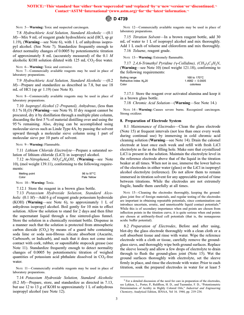 ASTM D4739-96 - Standard Test Method for Base Number Determination by Potentiometric Titration