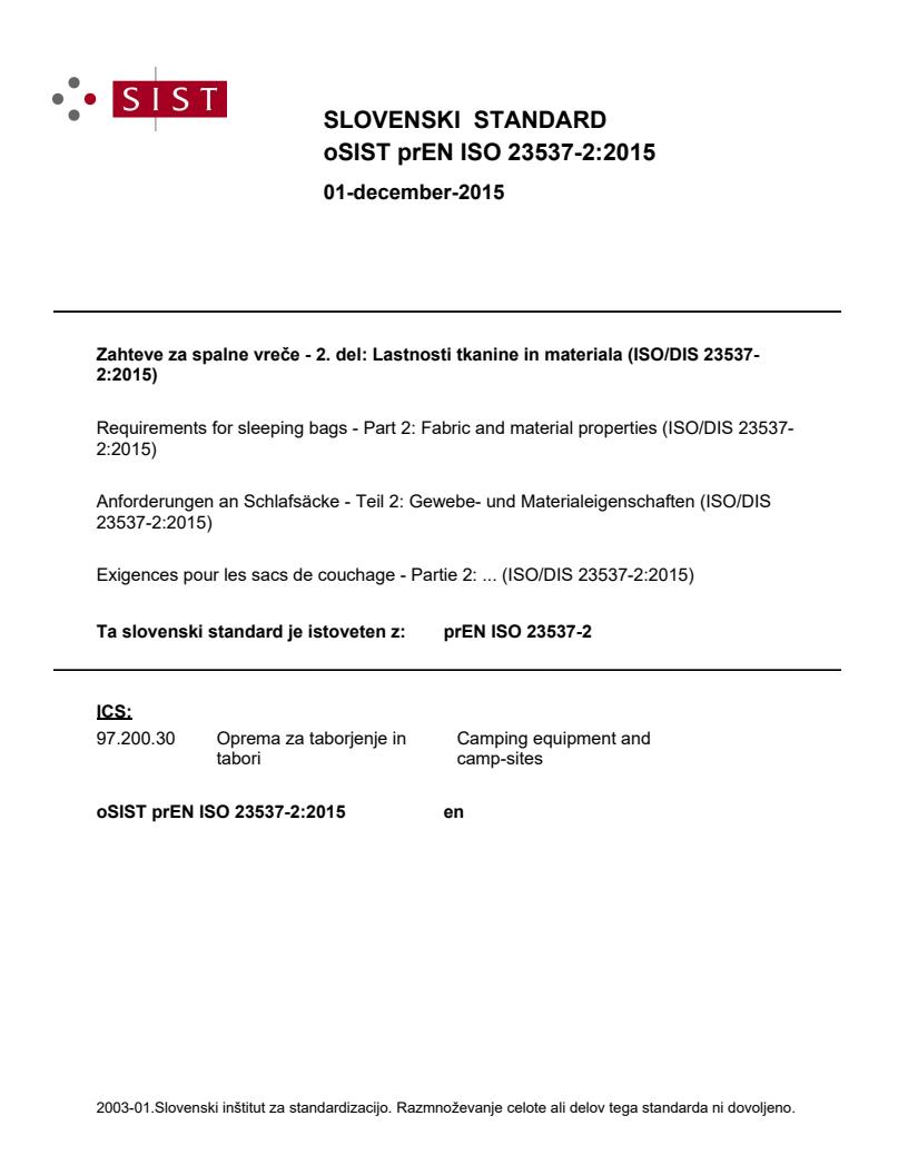 prEN ISO 23537-2:2015