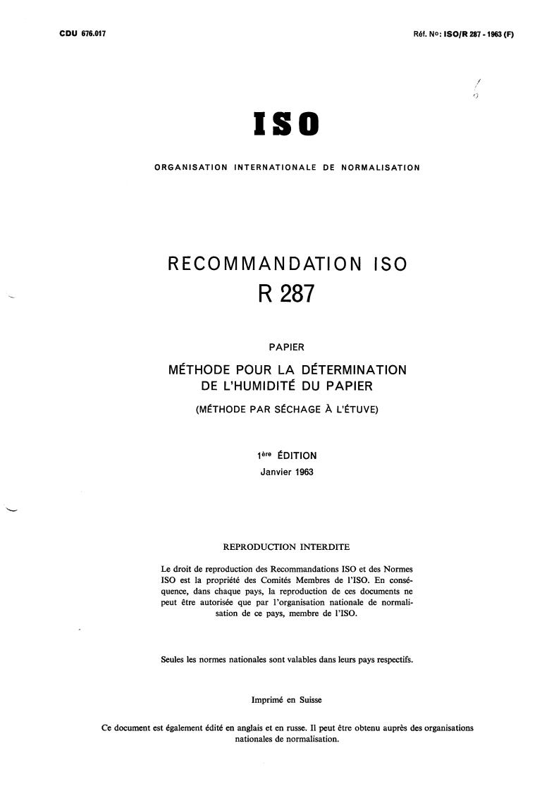 ISO/R 287:1963 - Title missing - Legacy paper document
Released:1/1/1963