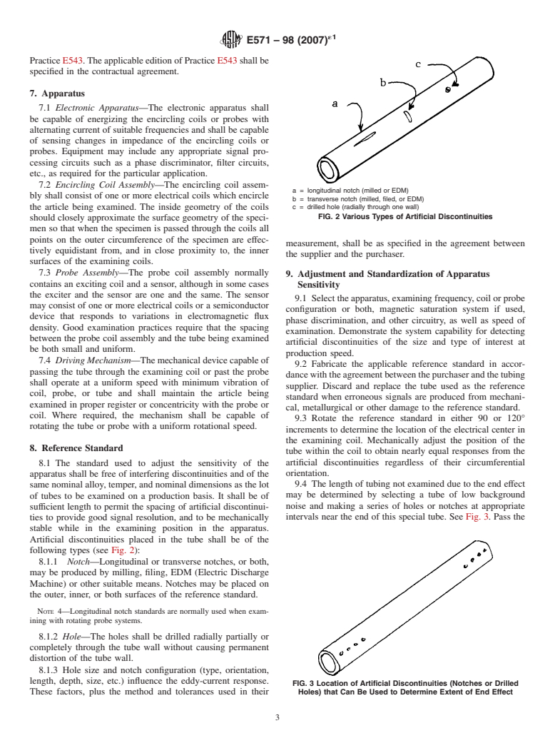 ASTM E571-98(2007)e1 - Standard Practice for  Electromagnetic (Eddy-Current) Examination of Nickel and Nickel Alloy Tubular Products