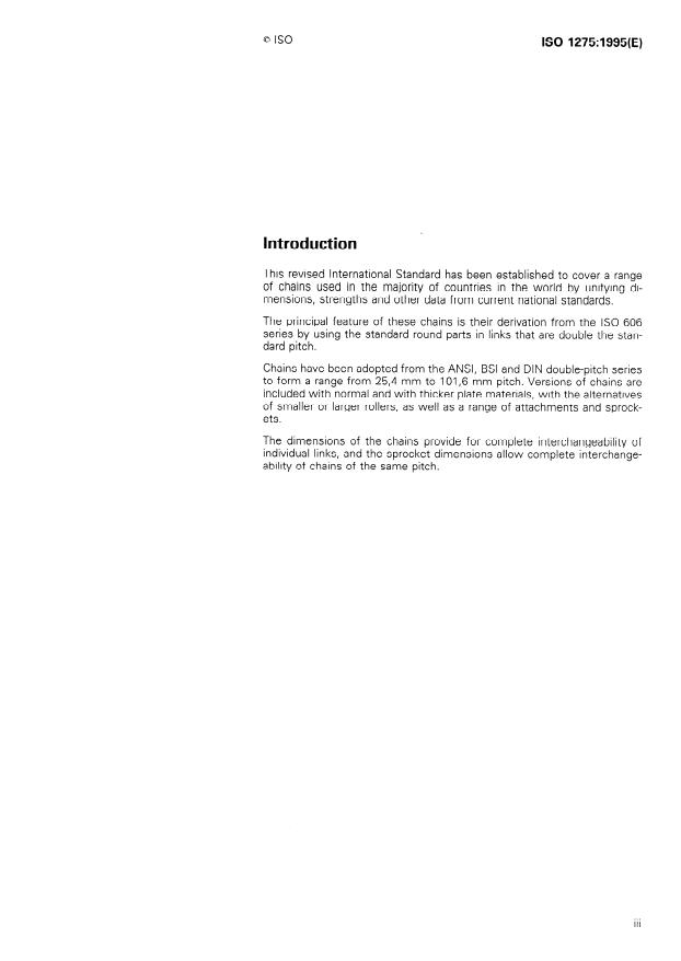 ISO 1275:1995 - Double-pitch precision roller chains and sprockets for transmission and conveyors