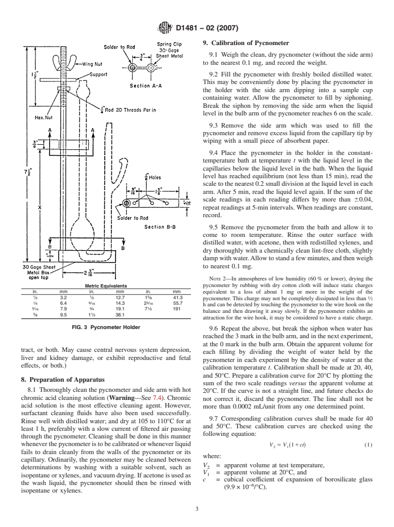 ASTM D1481-02(2007) - Standard Test Method for Density and Relative Density (Specific Gravity) of Viscous Materials by Lipkin Bicapillary Pycnometer