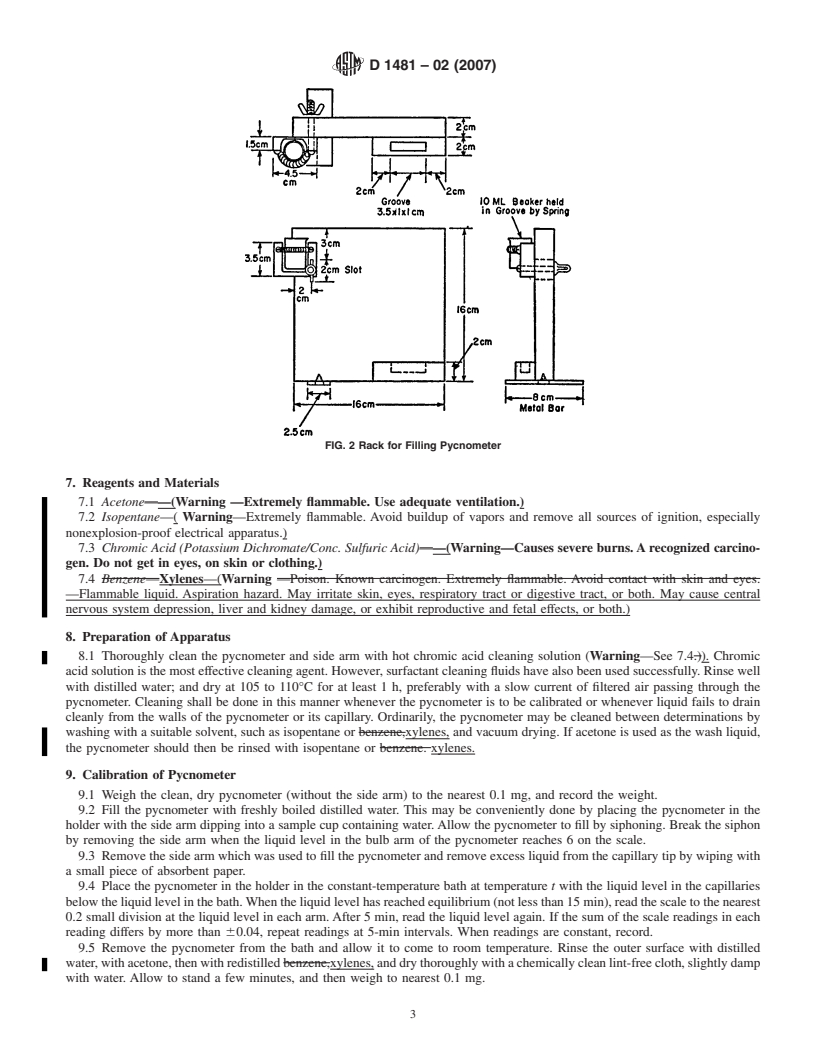 REDLINE ASTM D1481-02(2007) - Standard Test Method for Density and Relative Density (Specific Gravity) of Viscous Materials by Lipkin Bicapillary Pycnometer