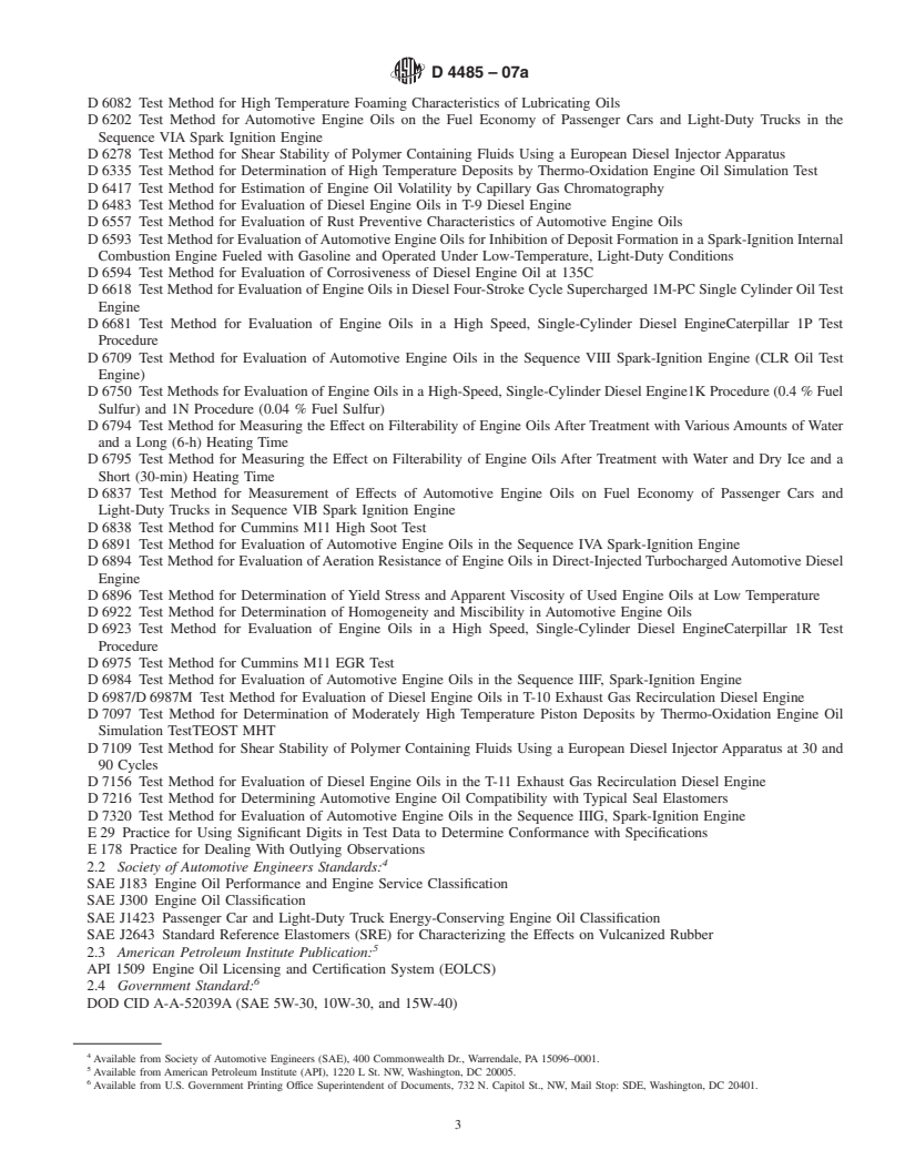 REDLINE ASTM D4485-07a - Standard Specification for Performance of Engine Oils