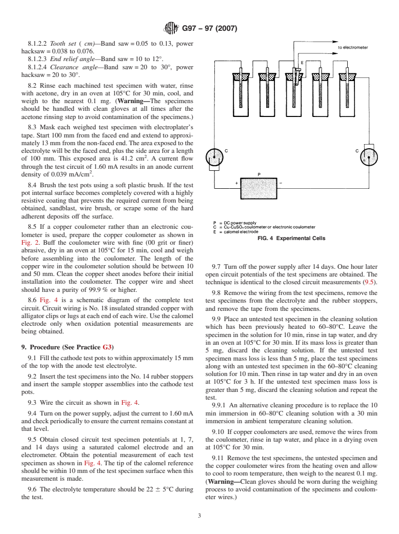 ASTM G97-97(2007) - Standard Test Method for Laboratory Evaluation of Magnesium Sacrificial Anode Test Specimens for Underground Applications