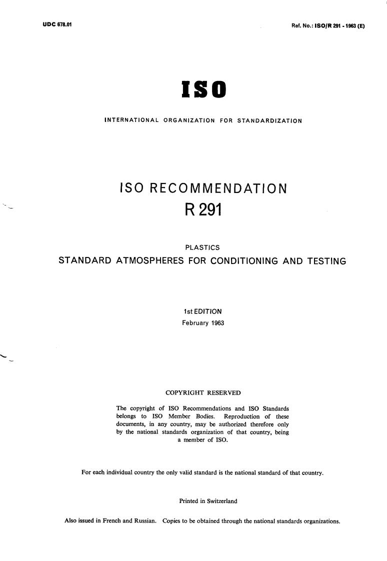 ISO/R 291:1963 - Title missing - Legacy paper document
Released:1/1/1963