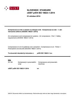 oSIST prEN ISO 18623-1:2014 - Page 1 preview