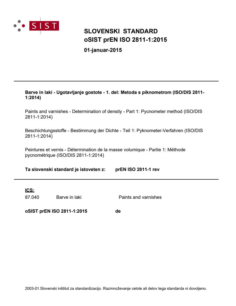 prEN ISO 2811-1:2015