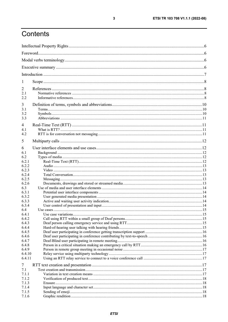 ETSI TR 103 708 V1.1.1 (2022-08) ETSI TR 103 708 V1.1.1 (2022-08) - Human Factors (HF); Real-Time Text (RTT) in Multiparty Conference Calling