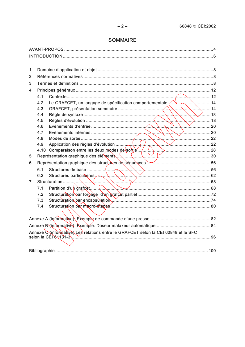 IEC 60848:2002 IEC 60848:2002 - GRAFCET specification language for sequential function charts
Released:2/26/2002
Isbn:2831862116 - Page 4 preview