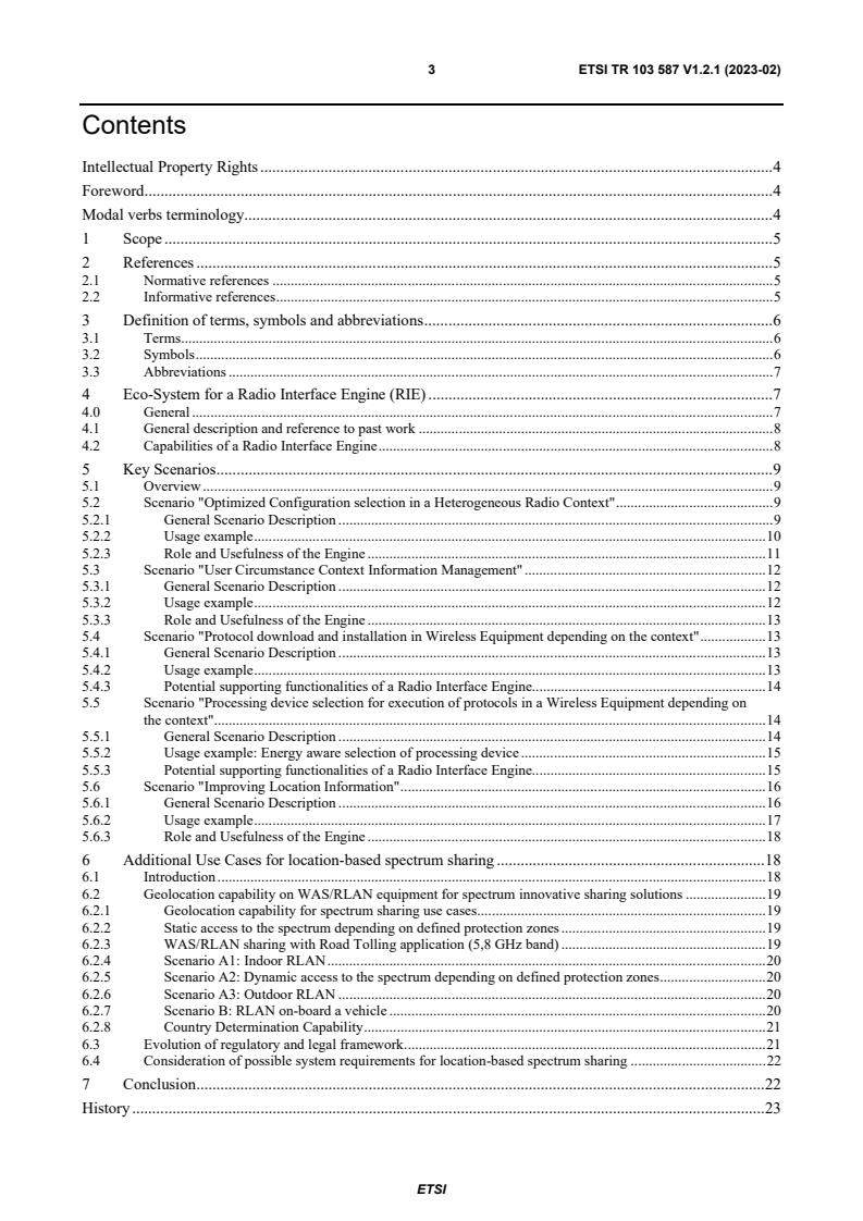 ETSI TR 103 587 V1.2.1 (2023-02) - Reconfigurable Radio Systems (RRS); Feasibility study of a Radio Interface Engine (RIE)
