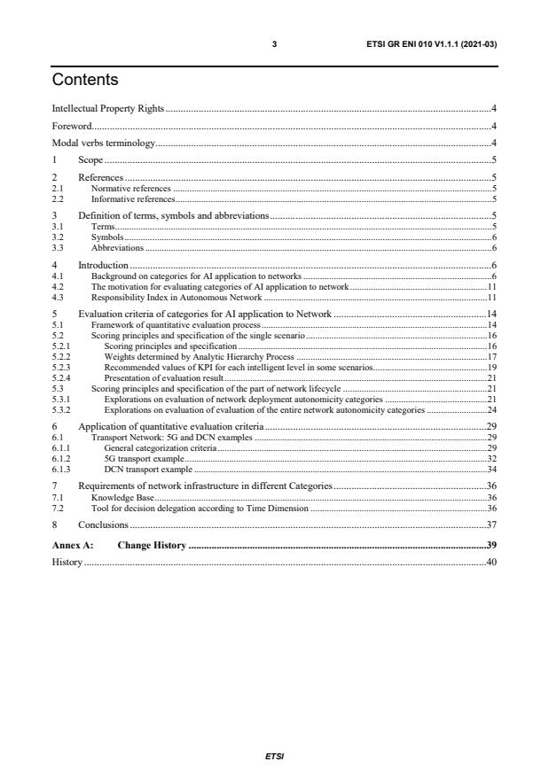 ETSI GR ENI 010 V1.1.1 (2021-03) - Experiential Networked Intelligence (ENI); Evaluation of categories for AI application to Networks