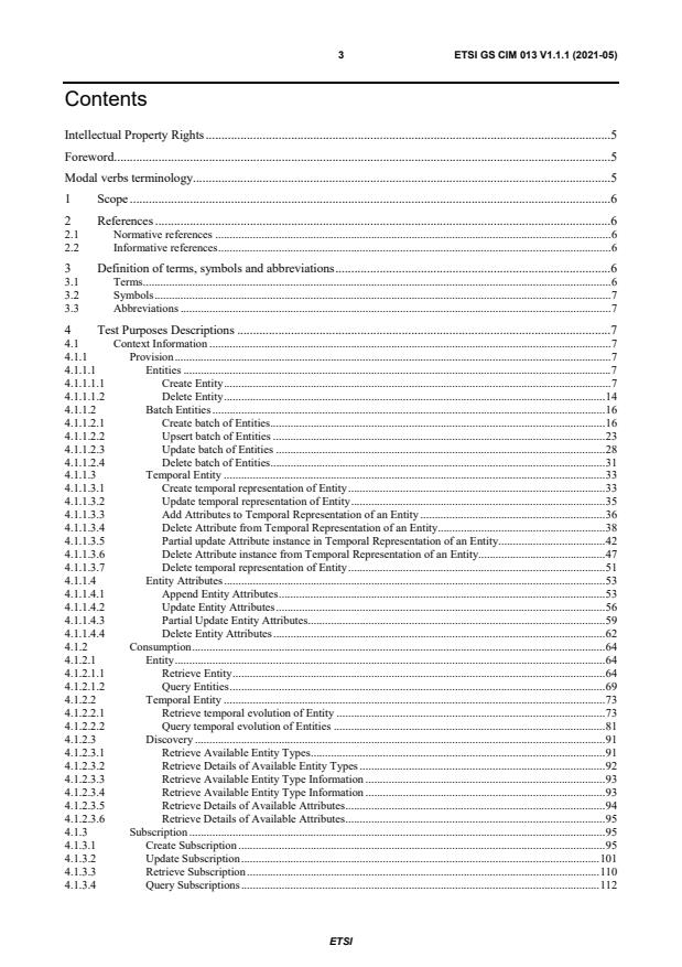 ETSI GS CIM 013 V1.1.1 (2021-05) - Context Information Management (CIM); NGSI-LD Test Purposes Descriptions