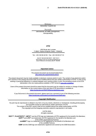 SIST EN 303 213-4-2 V2.1.1:2020 ETSI EN 303 213-4-2 V2.0.1 (2020-06) - Advanced Surface Movement Guidance and Control System (A-SMGCS); Part 4: Community Specification for a deployed non-cooperative sensor including its interfaces; Sub-part 2: Specific requirements for a deployed Surface Movement Radar sensor - Page 2 preview