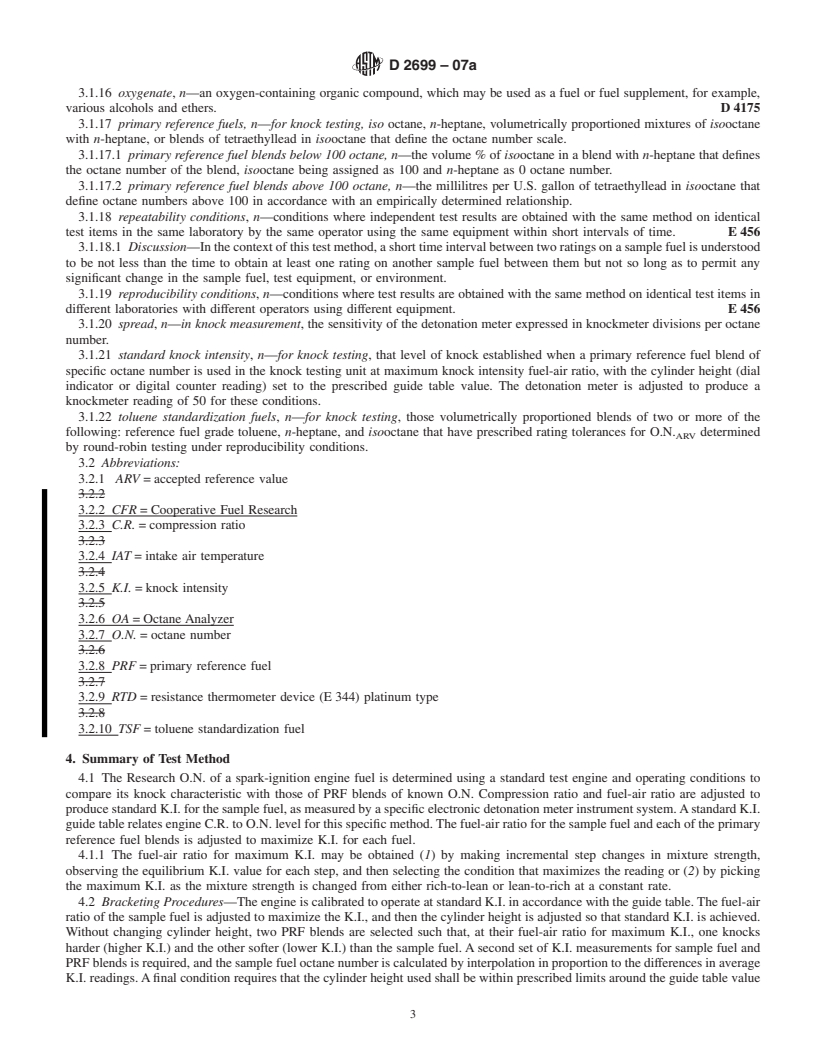 REDLINE ASTM D2699-07a - Standard Test Method for Research Octane Number of Spark-Ignition Engine Fuel