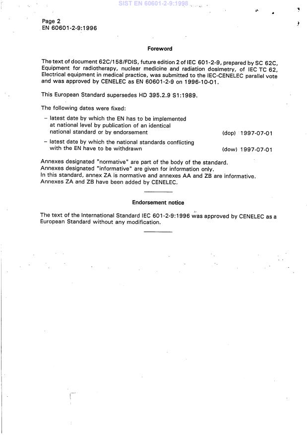 EN 60601-2-9:1996 EN 60601-2-9:1998 - Page 4 preview