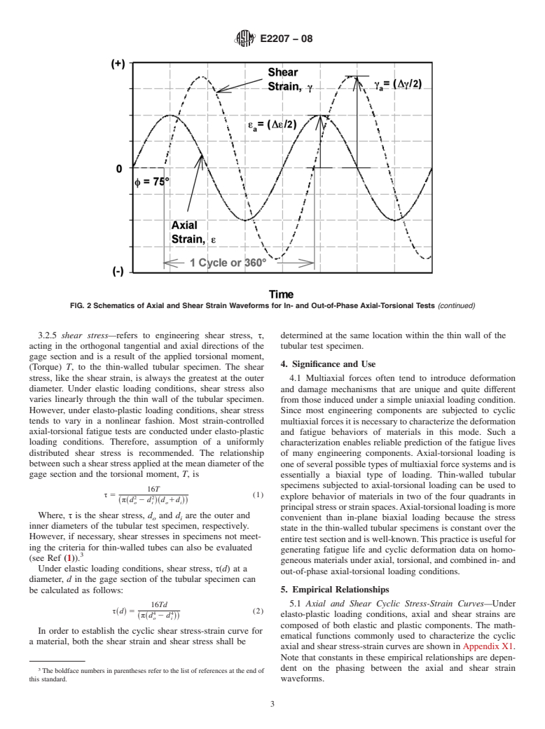 ASTM E2207-08 - Standard Practice for Strain-Controlled Axial-Torsional Fatigue Testing with Thin-Walled Tubular Specimens