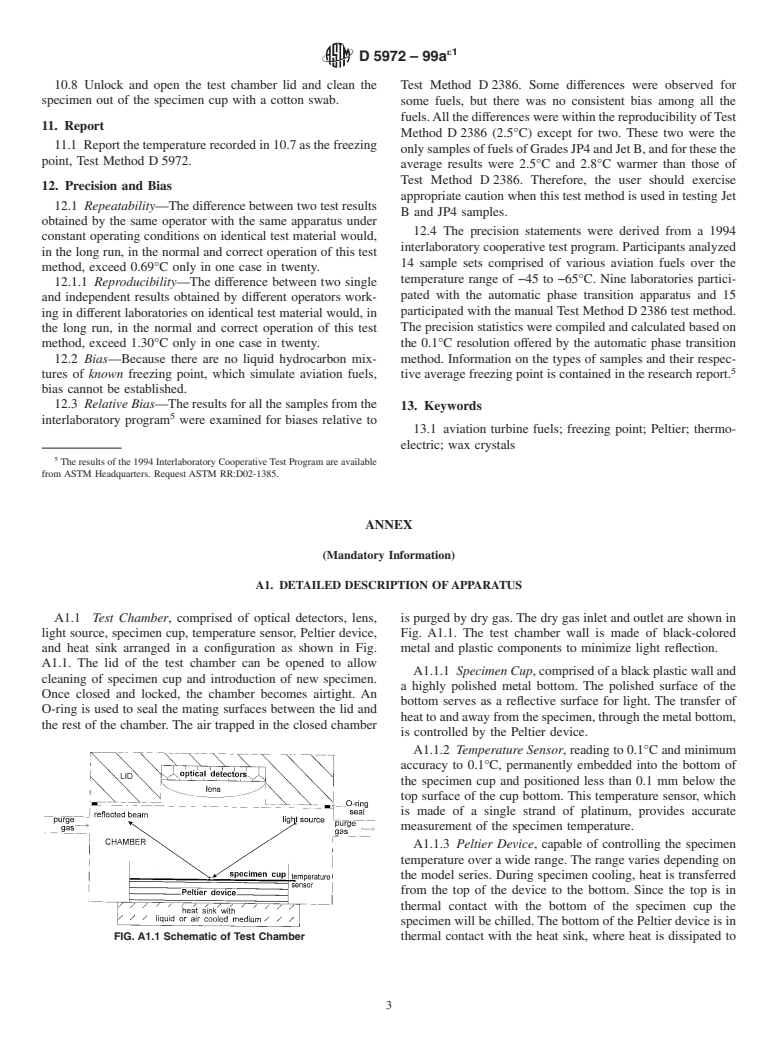 ASTM D5972-99ae1 - Standard Test Method for Freezing Point of Aviation Fuels (Automatic Phase Transition Method)