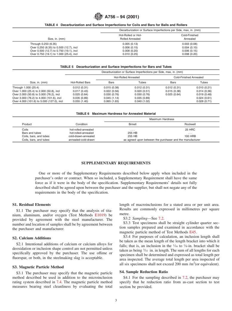 ASTM A756-94(2001) - Standard Specification for Stainless Anti-Friction Bearing Steel