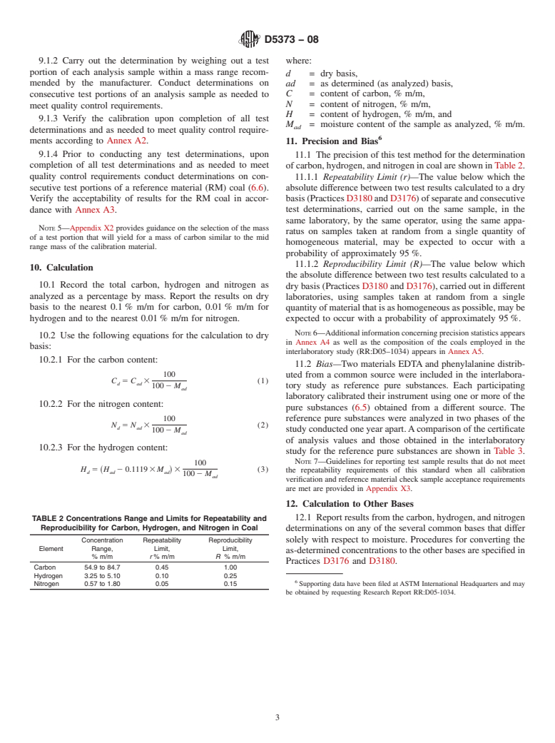 ASTM D5373-08 - Standard Test Methods for Instrumental Determination of Carbon, Hydrogen, and Nitrogen in Laboratory Samples of Coal