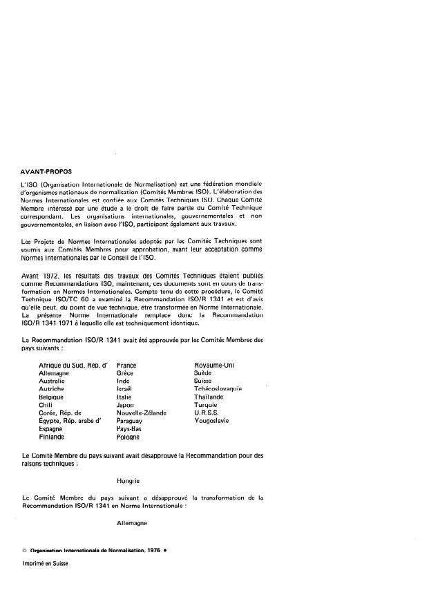 ISO 1341:1976 ISO 1341:1976 - Engrenages coniques -- Indications a fournir au tailleur d'engrenages par le client pour obtenir la denture désirée - Page 2 preview