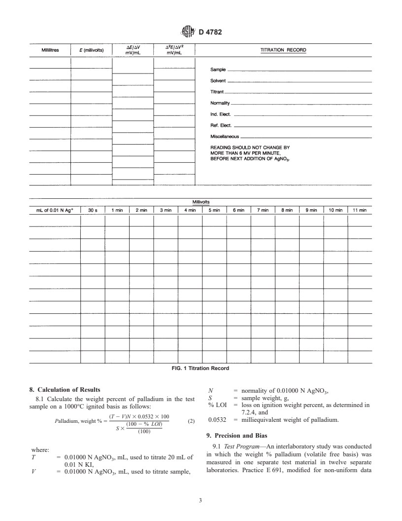 ASTM D4782-91(1997) - Standard Test Method for Palladium in Molecular Sieve Catalyst by Wet Chemistry