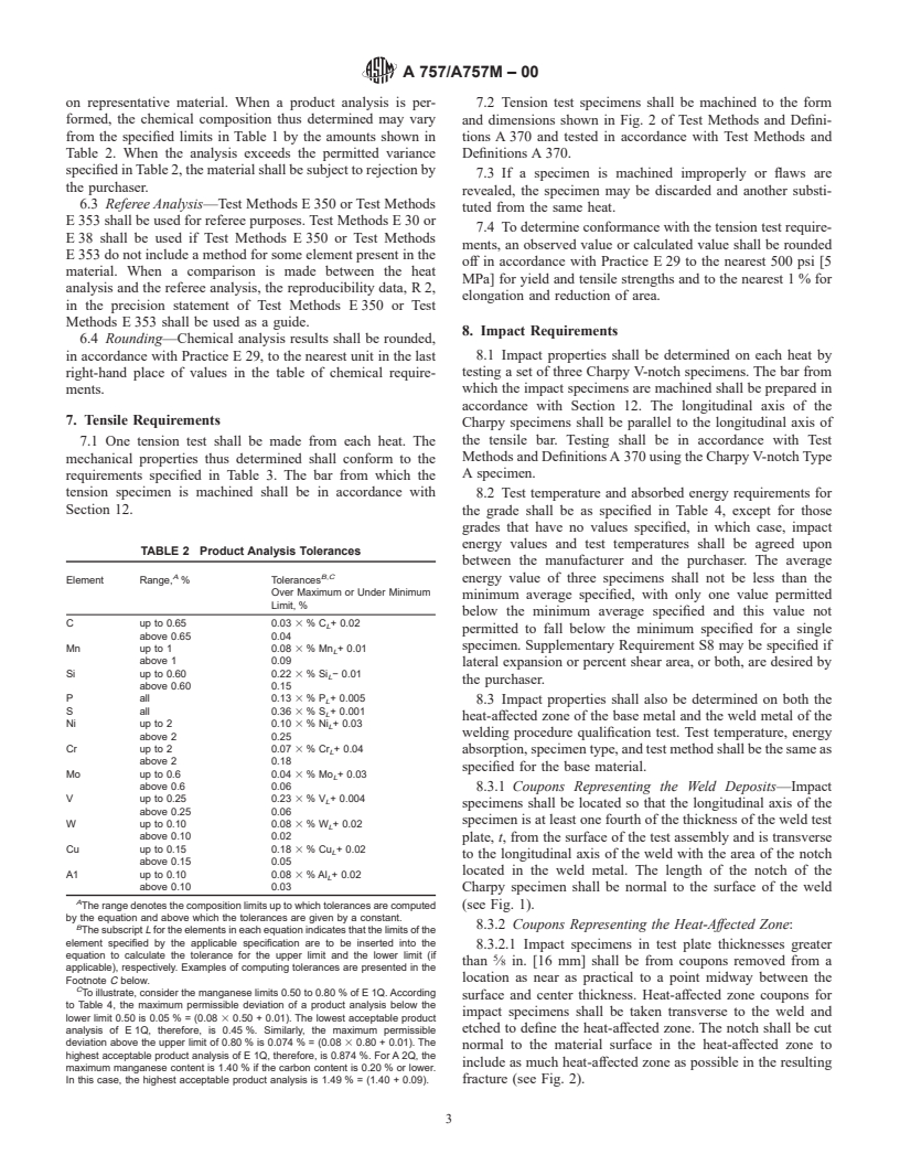 ASTM A757/A757M-00 - Standard Specification for Steel Castings, Ferritic and Martensitic, for Pressure-Containing and Other Applications, for Low-Temperature Service