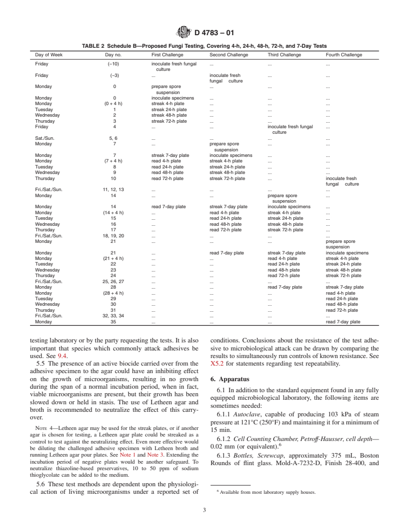ASTM D4783-01 - Standard Test Methods for Resistance of Adhesive Preparations in Container to Attack by Bacteria, Yeast, and Fungi