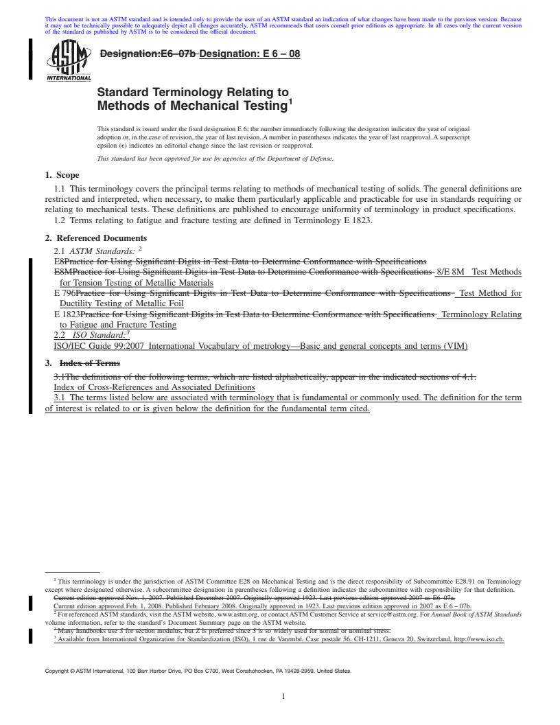 REDLINE ASTM E6-08 - Standard Terminology Relating to  Methods of Mechanical Testing