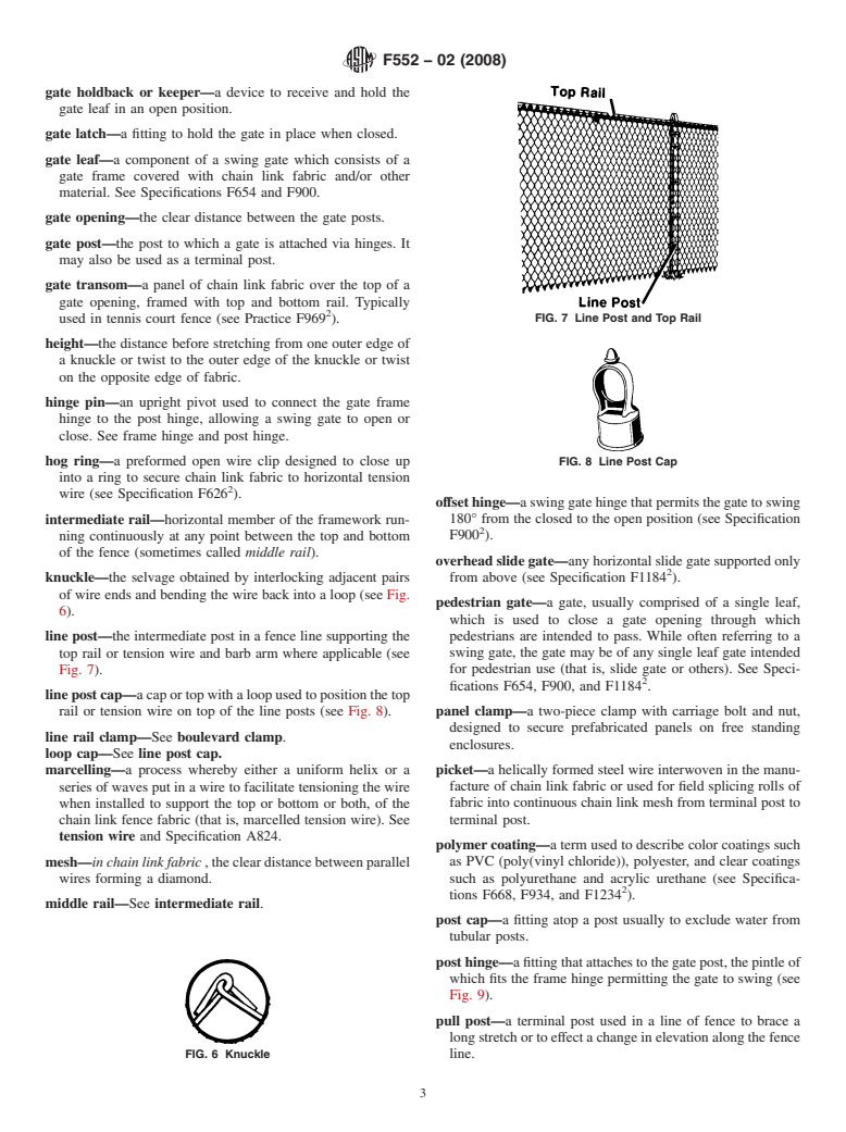 ASTM F552-02(2008) - Standard Terminology Relating to  Chain Link Fencing