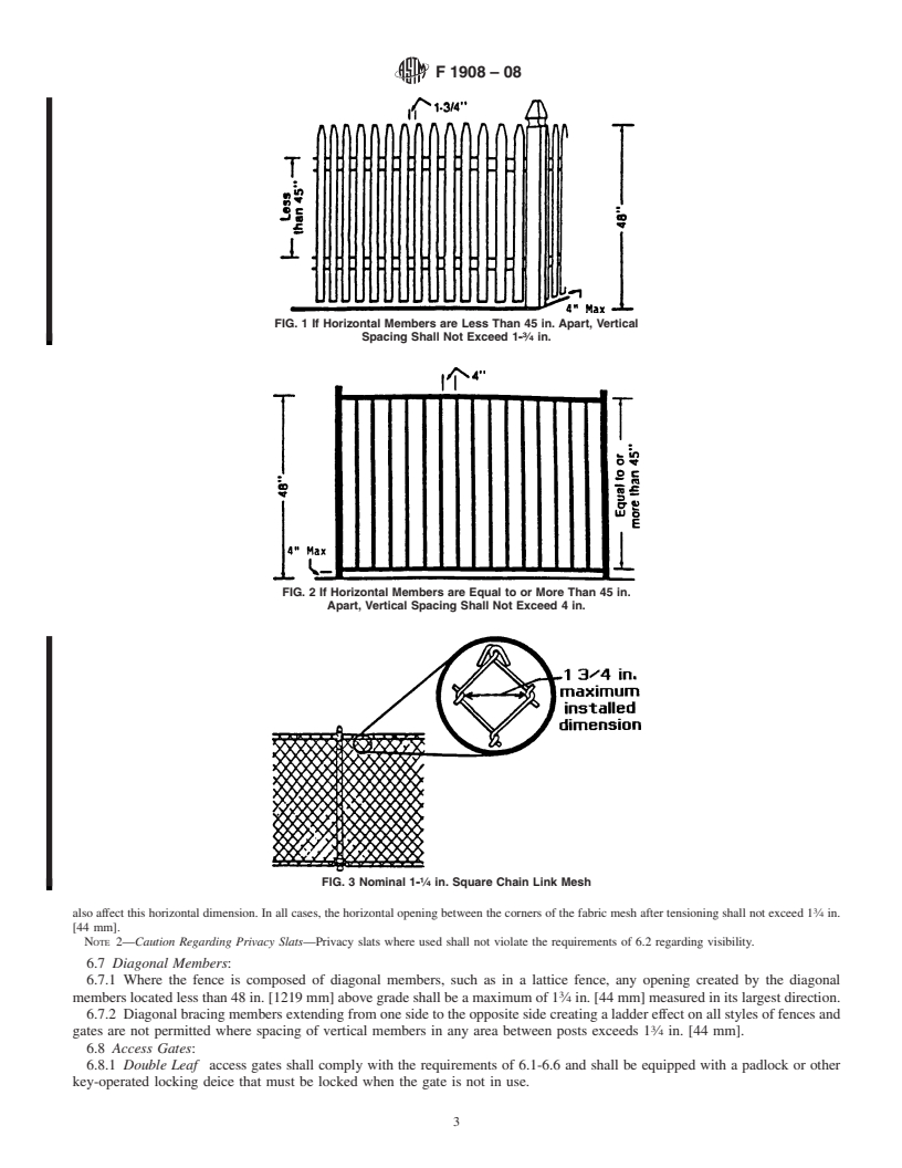 REDLINE ASTM F1908-08 - Standard Guide for Fences for Residential Outdoor Swimming Pools, Hot Tubs, and Spas