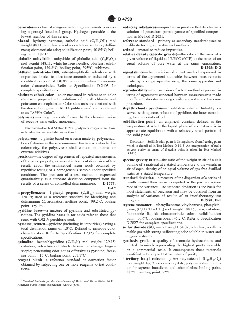 ASTM D4790-99 - Standard Terminology of Aromatic Hydrocarbons and Related Chemicals