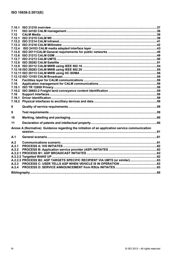 ISO 15638-2:2013 ISO 15638-2:2013 - Intelligent transport systems -- Framework for collaborative Telematics Applications for Regulated commercial freight Vehicles (TARV) - Page 4 preview