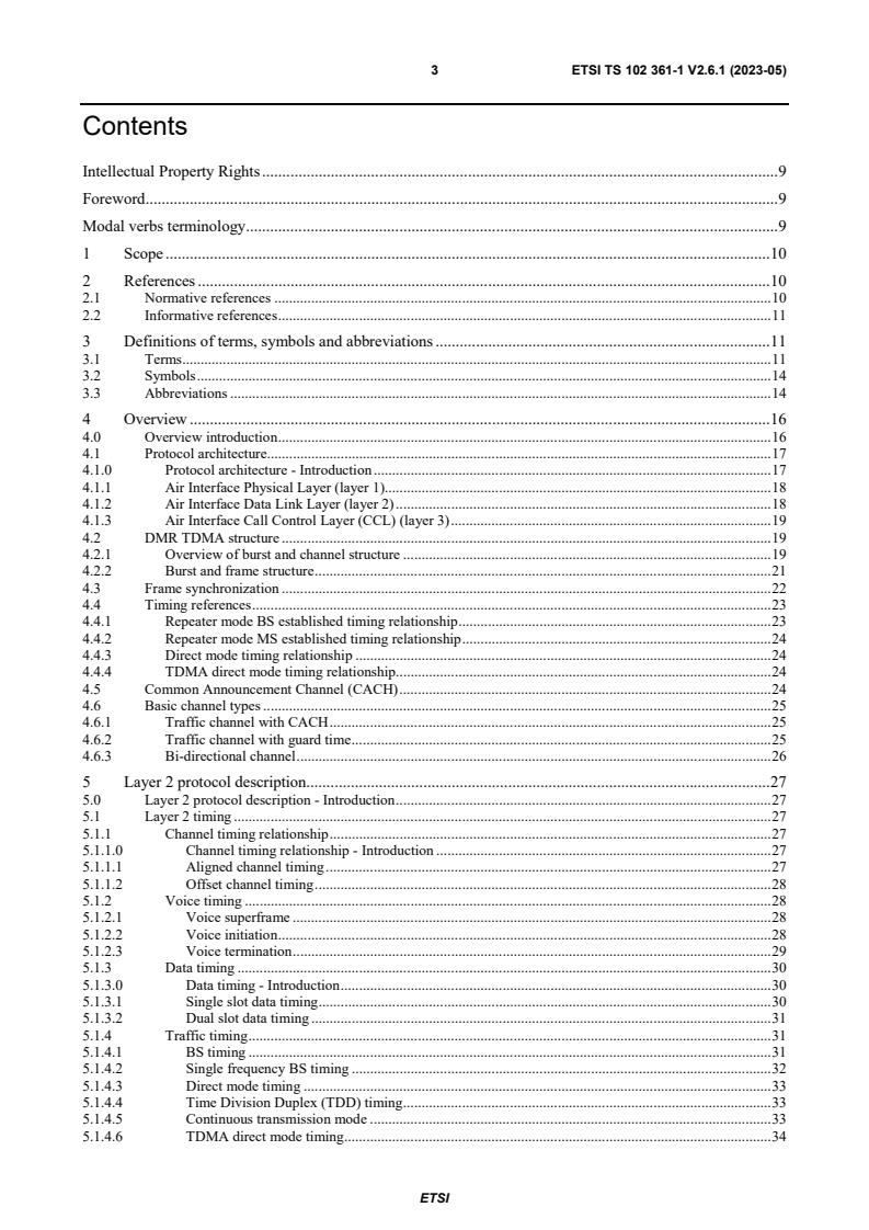 ETSI TS 102 361-1 V2.6.1 (2023-05) - Electromagnetic compatibility and Radio spectrum Matters (ERM); Digital Mobile Radio (DMR) Systems; Part 1: DMR Air Interface (AI) protocol