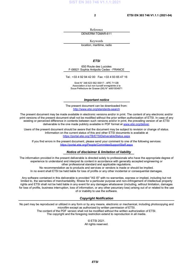 SIST EN 303 746 V1.1.1:2021 SIST EN 303 746 V1.1.1:2021 - Page 4 preview