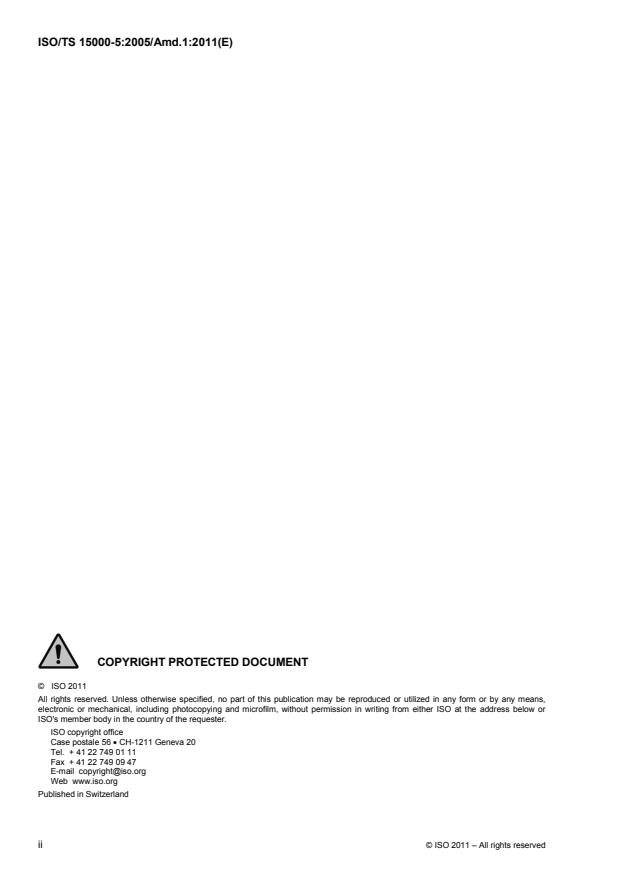 ISO/TS 15000-5:2005/Amd 1:2011 ISO/TS 15000-5:2005/Amd 1:2011 - Page 2 preview