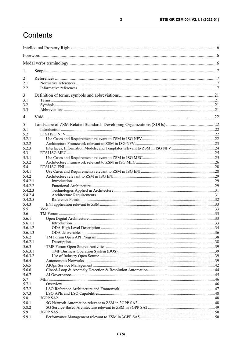 ETSI GR ZSM 004 V2.1.1 (2022-01) - Zero-touch network and Service Management (ZSM); Landscape