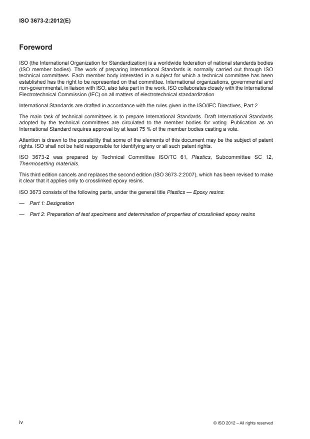 ISO 3673-2:2012 ISO 3673-2:2012 - Plastics -- Epoxy resins - Page 4 preview